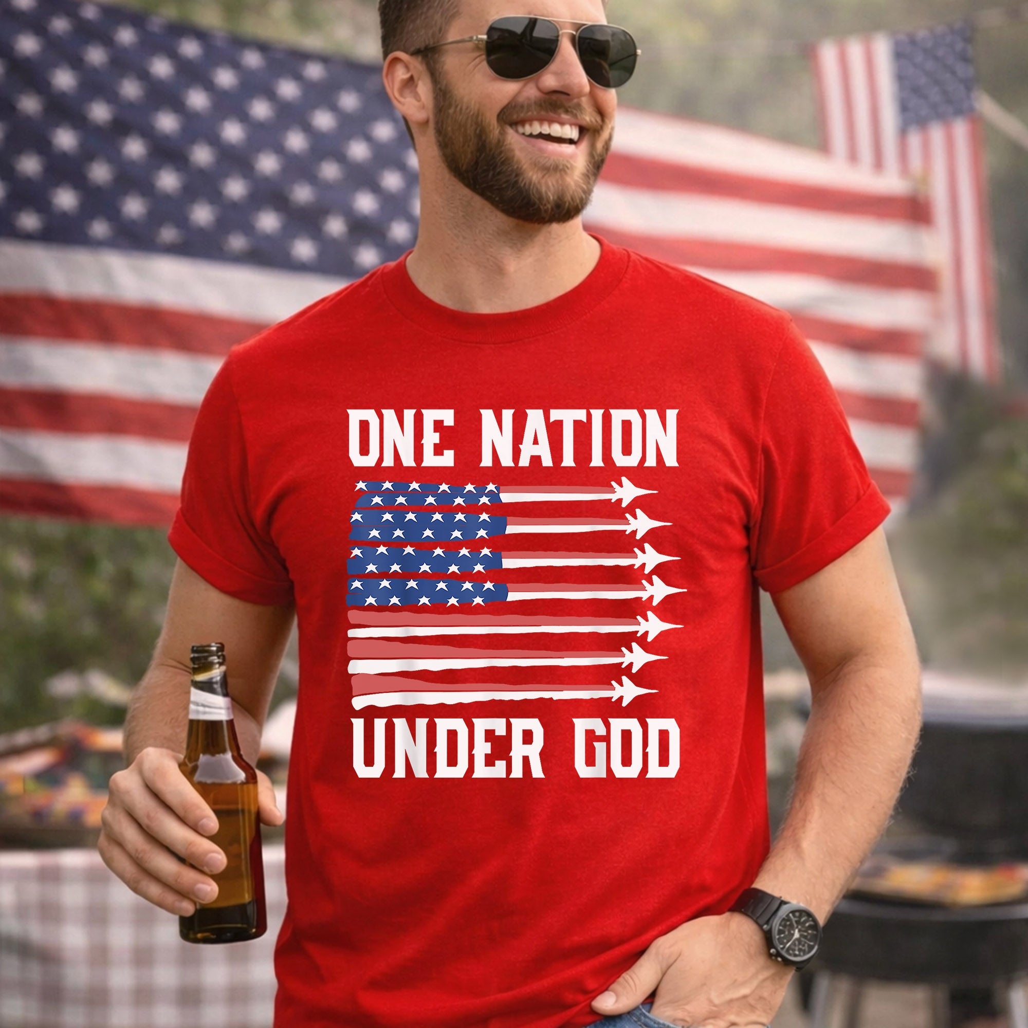 USA Jet Flag Under God – Faith & Freedom – Unisex Tshirt Gildan / Tshirt Comfort / V-neck/ Hoodie / Sweatshirt