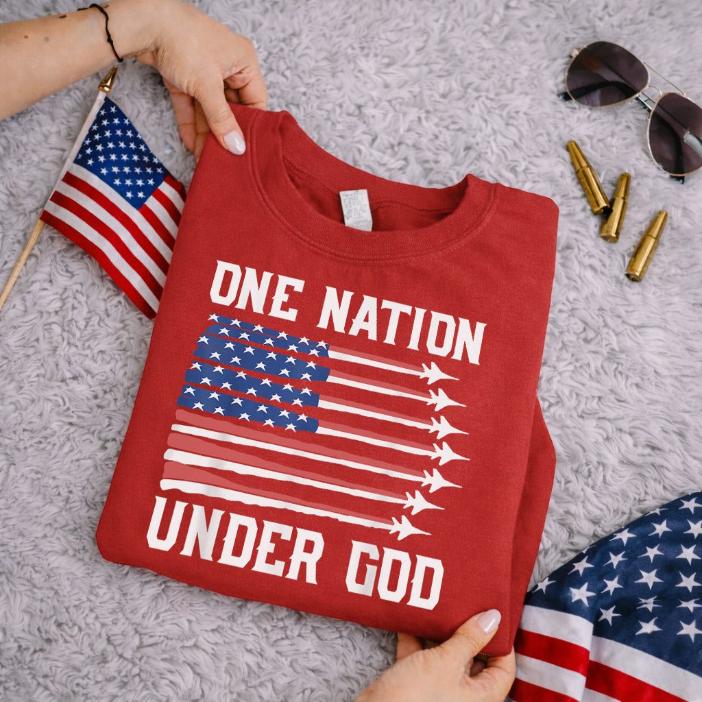 USA Jet Flag Under God – Faith & Freedom – Unisex Tshirt Gildan / Tshirt Comfort / V-neck/ Hoodie / Sweatshirt