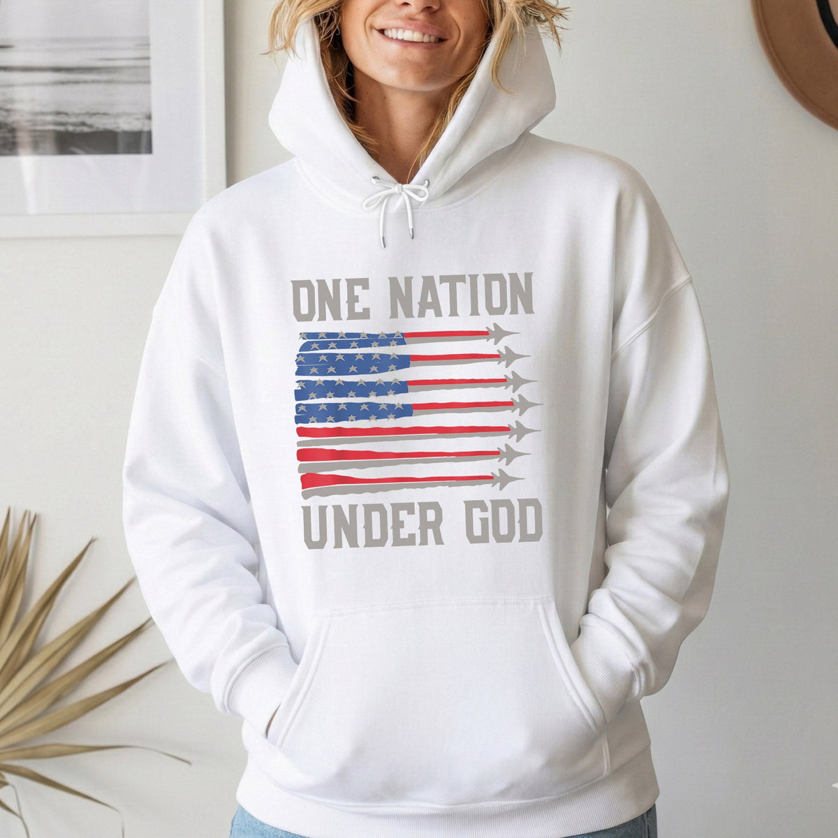 USA Jet Flag Under God – Faith & Freedom – Unisex Tshirt Gildan / Tshirt Comfort / V-neck/ Hoodie / Sweatshirt