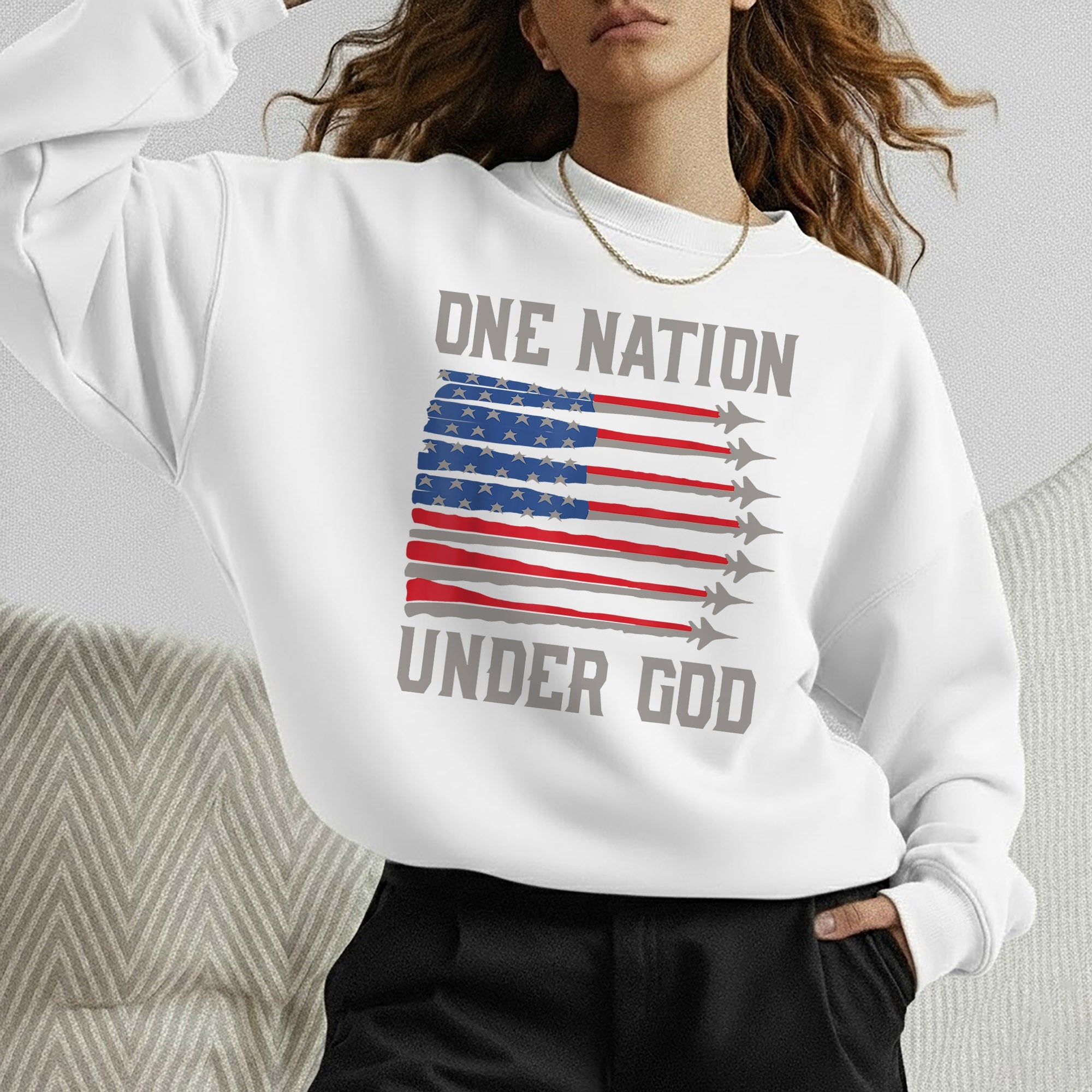 USA Jet Flag Under God – Faith & Freedom – Unisex Tshirt Gildan / Tshirt Comfort / V-neck/ Hoodie / Sweatshirt