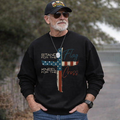 Kneel for the Cross Flag – Faith & Freedom – Unisex Tshirt Gildan / Tshirt Comfort / V-neck/ Hoodie / Sweatshirt