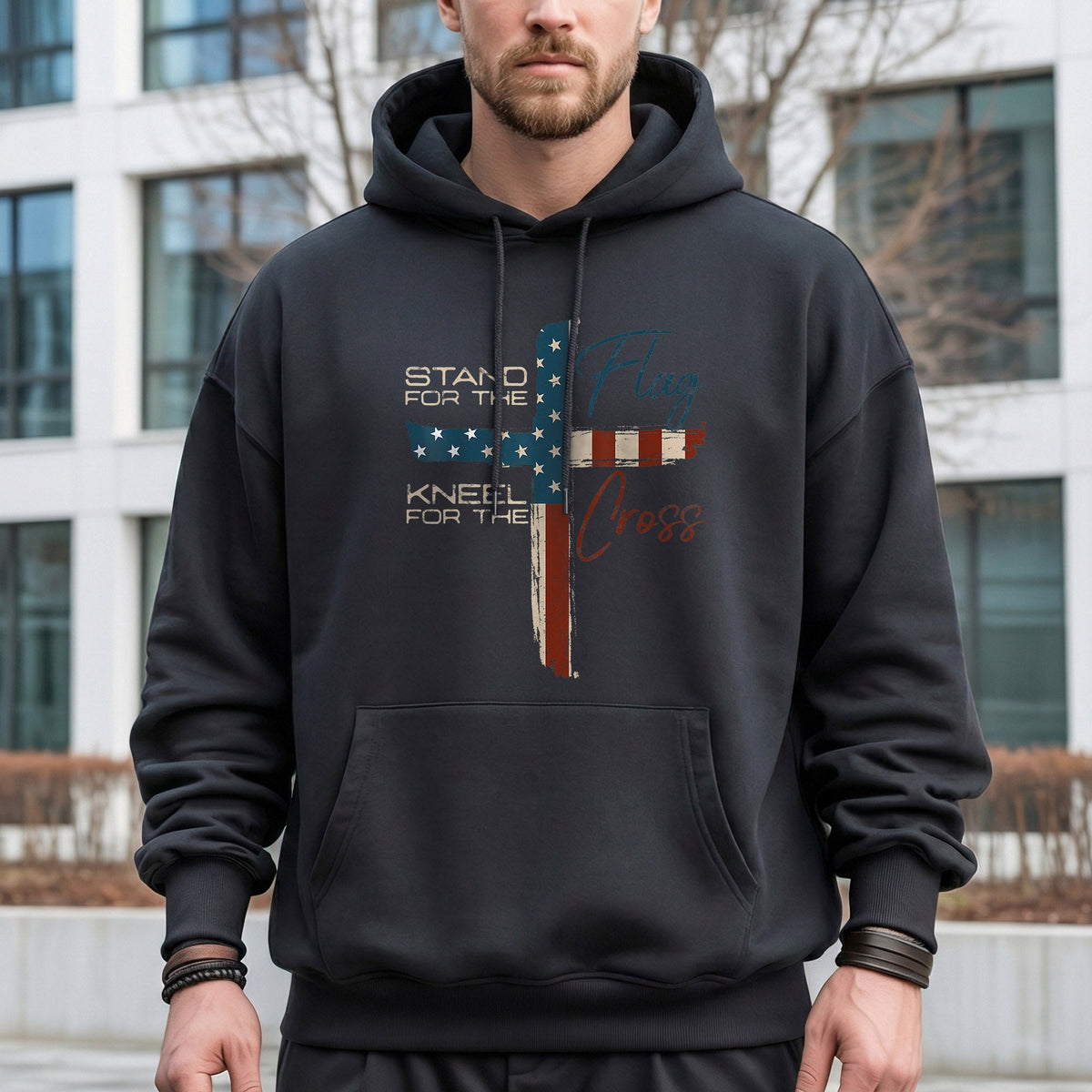 Kneel for the Cross Flag – Faith & Freedom – Unisex Tshirt Gildan / Tshirt Comfort / V-neck/ Hoodie / Sweatshirt