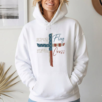 Kneel for the Cross Flag – Faith & Freedom – Unisex Tshirt Gildan / Tshirt Comfort / V-neck/ Hoodie / Sweatshirt