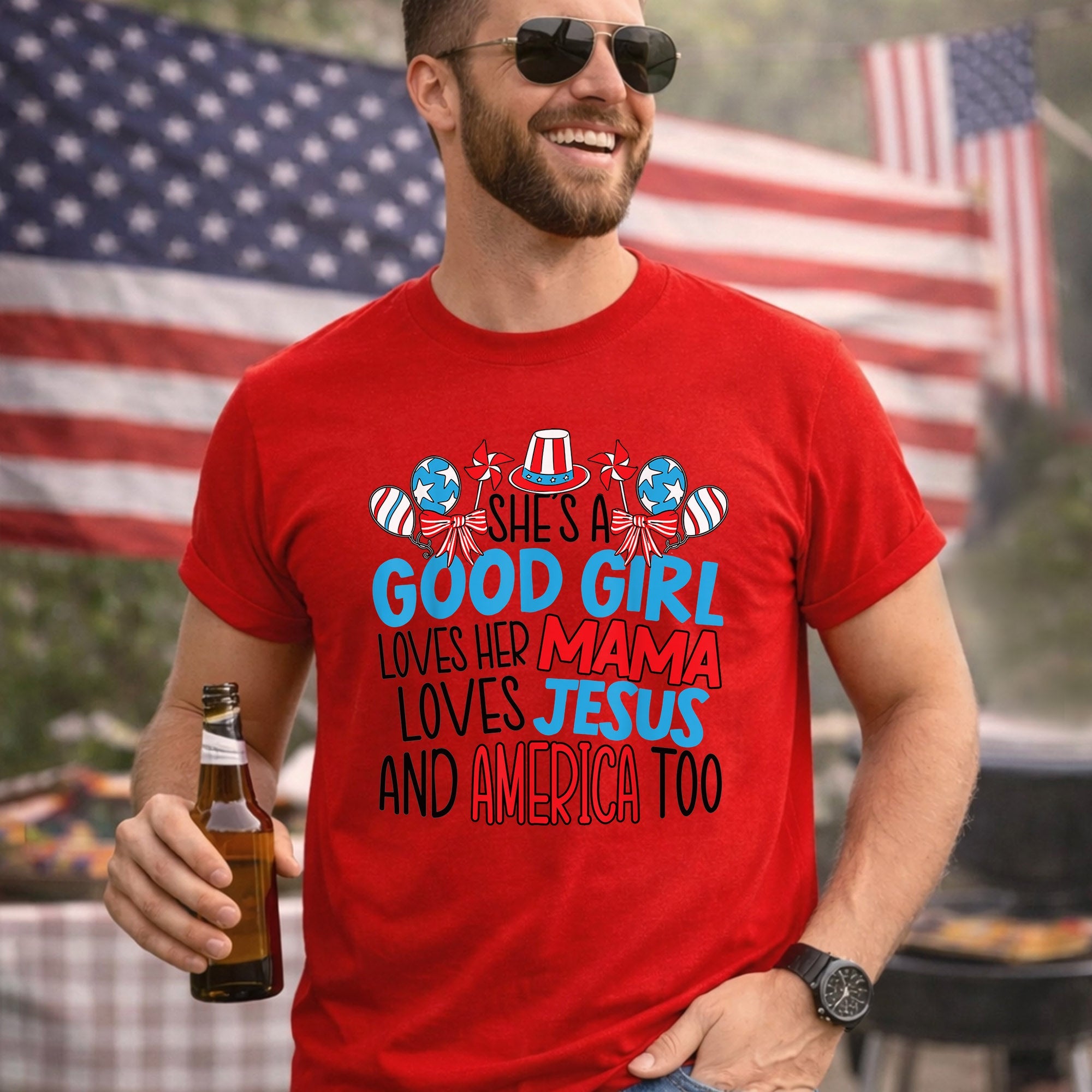 Faith Family Freedom Mama Jesus USA – USA Girl – Unisex Tshirt Gildan / Tshirt Comfort / V-neck/ Hoodie / Sweatshirt