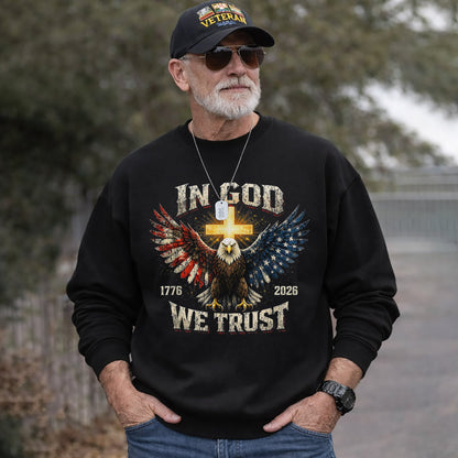 1776–2026 Freedom Eagle Cross Faith – Faith & Freedom – Unisex Tshirt Gildan / Tshirt Comfort / V-neck/ Hoodie / Sweatshirt