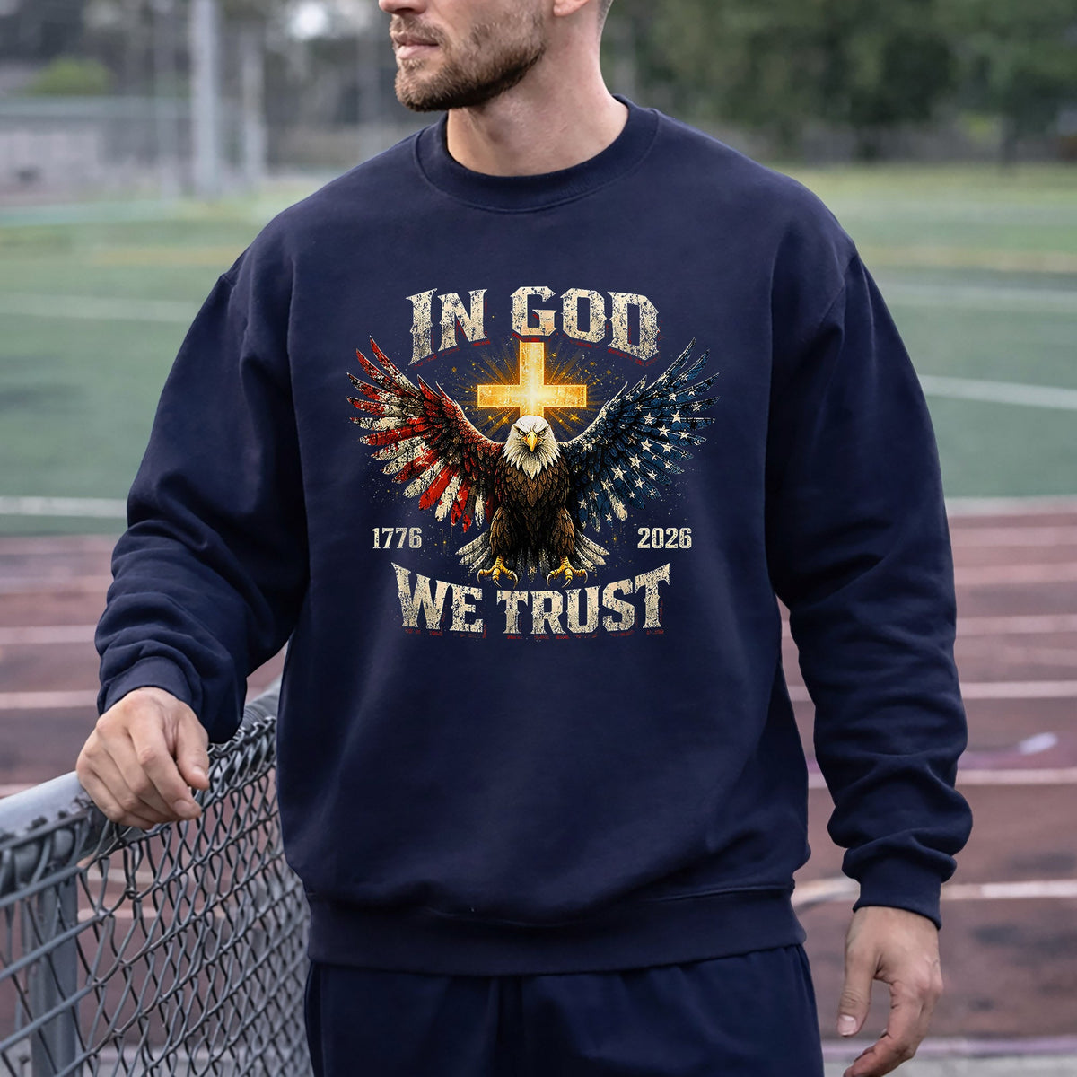 1776–2026 Freedom Eagle Cross Faith – Faith & Freedom – Unisex Tshirt Gildan / Tshirt Comfort / V-neck/ Hoodie / Sweatshirt