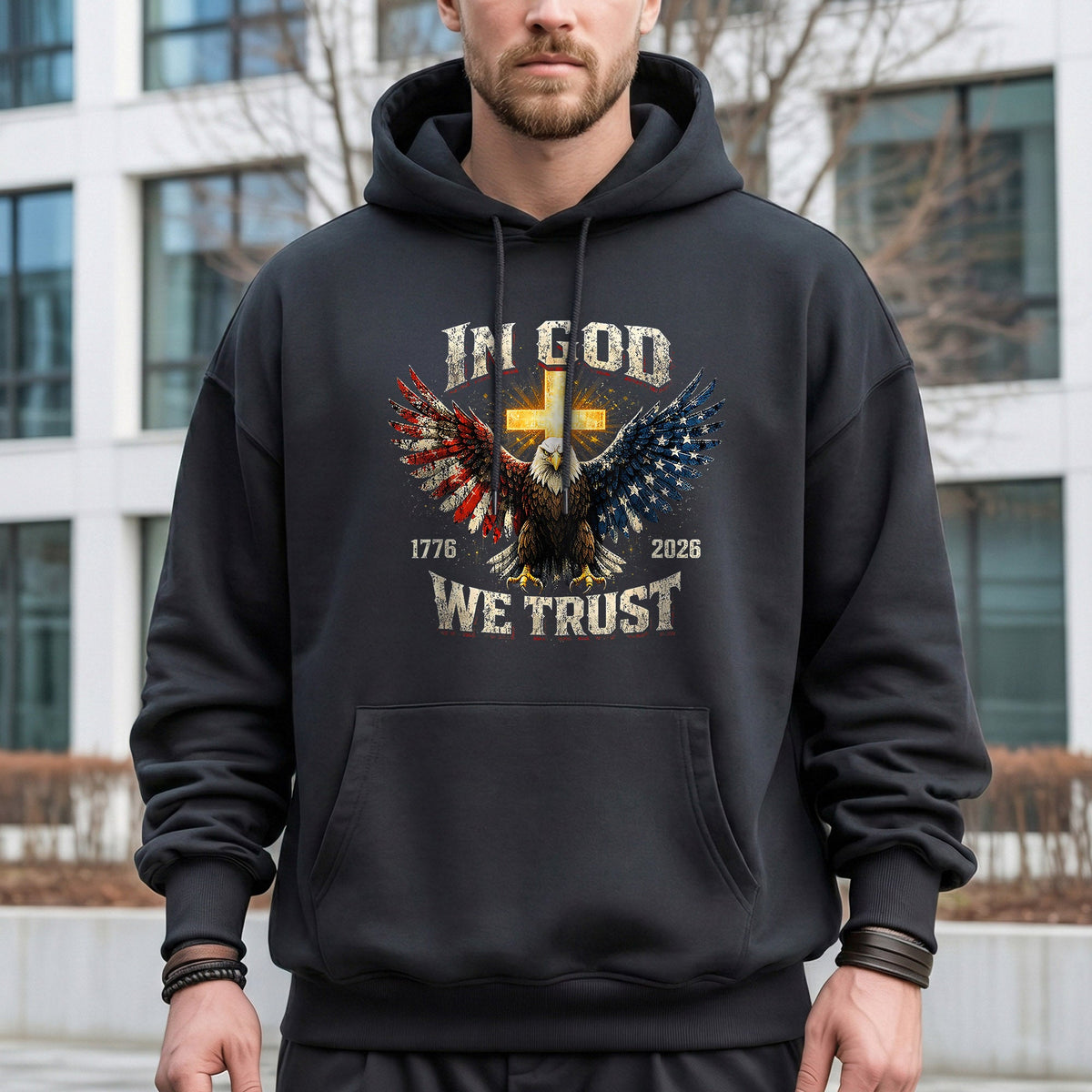 1776–2026 Freedom Eagle Cross Faith – Faith & Freedom – Unisex Tshirt Gildan / Tshirt Comfort / V-neck/ Hoodie / Sweatshirt