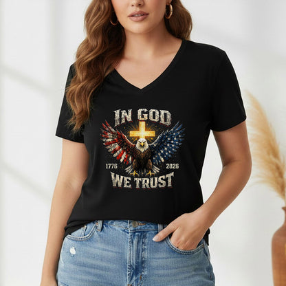 1776–2026 Freedom Eagle Cross Faith – Faith & Freedom – Unisex Tshirt Gildan / Tshirt Comfort / V-neck/ Hoodie / Sweatshirt