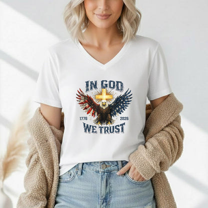 1776–2026 Freedom Eagle Cross Faith – Faith & Freedom – Unisex Tshirt Gildan / Tshirt Comfort / V-neck/ Hoodie / Sweatshirt