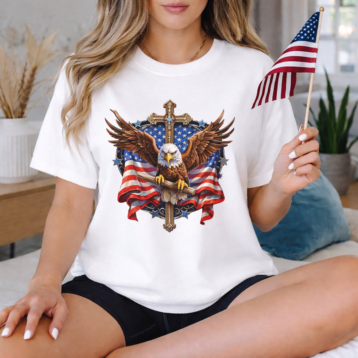 Eagle & Cross – Faith & Freedom – Unisex Tshirt Gildan / Tshirt Comfort / V-neck/ Hoodie / Sweatshirt