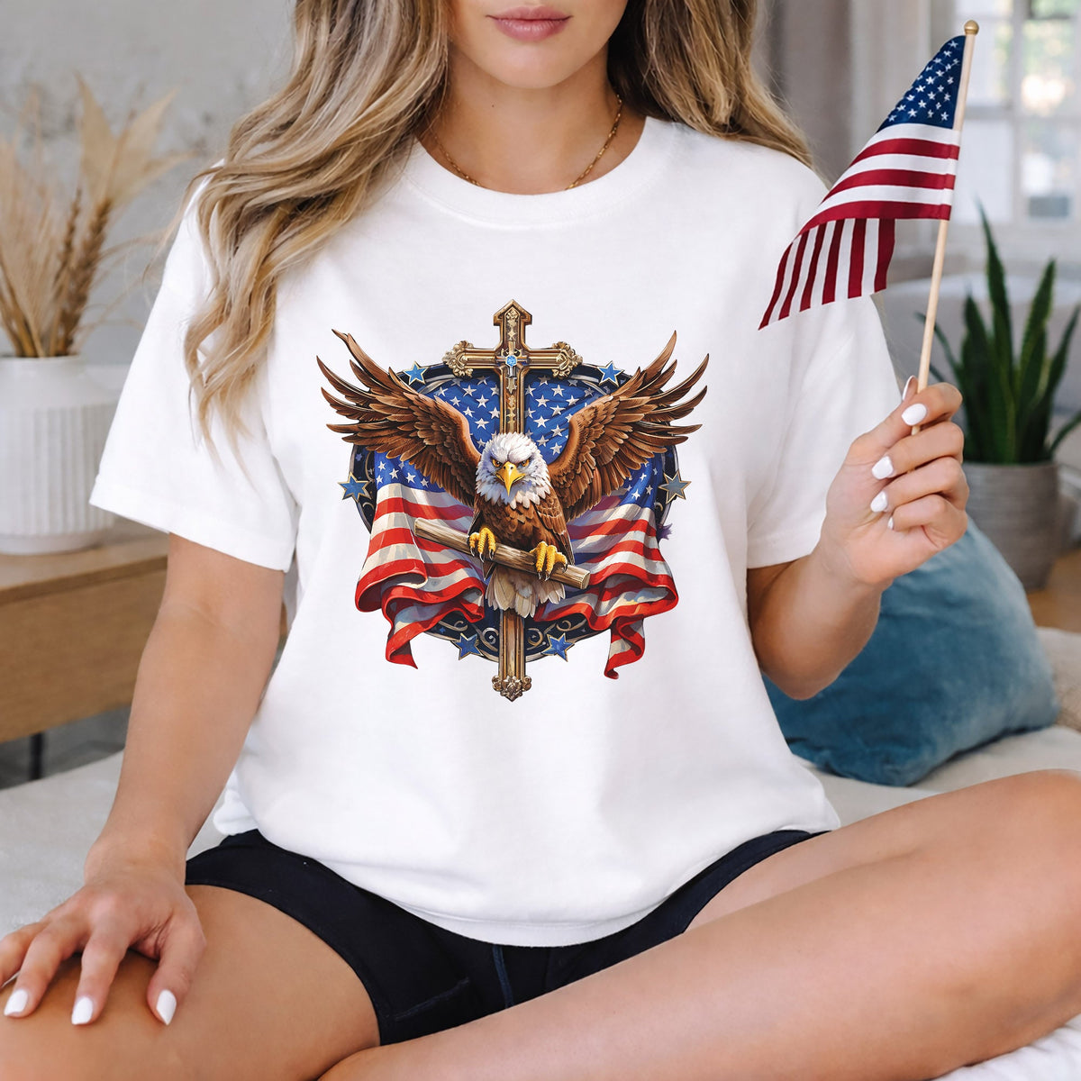 Eagle & Cross – Faith & Freedom – Unisex Tshirt Gildan / Tshirt Comfort / V-neck/ Hoodie / Sweatshirt