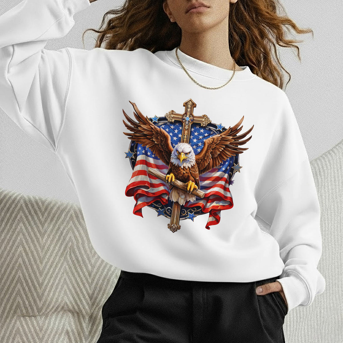 Eagle & Cross – Faith & Freedom – Unisex Tshirt Gildan / Tshirt Comfort / V-neck/ Hoodie / Sweatshirt