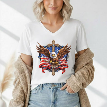 Eagle & Cross – Faith & Freedom – Unisex Tshirt Gildan / Tshirt Comfort / V-neck/ Hoodie / Sweatshirt