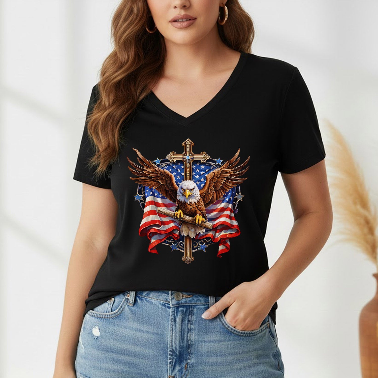 Eagle & Cross – Faith & Freedom – Unisex Tshirt Gildan / Tshirt Comfort / V-neck/ Hoodie / Sweatshirt