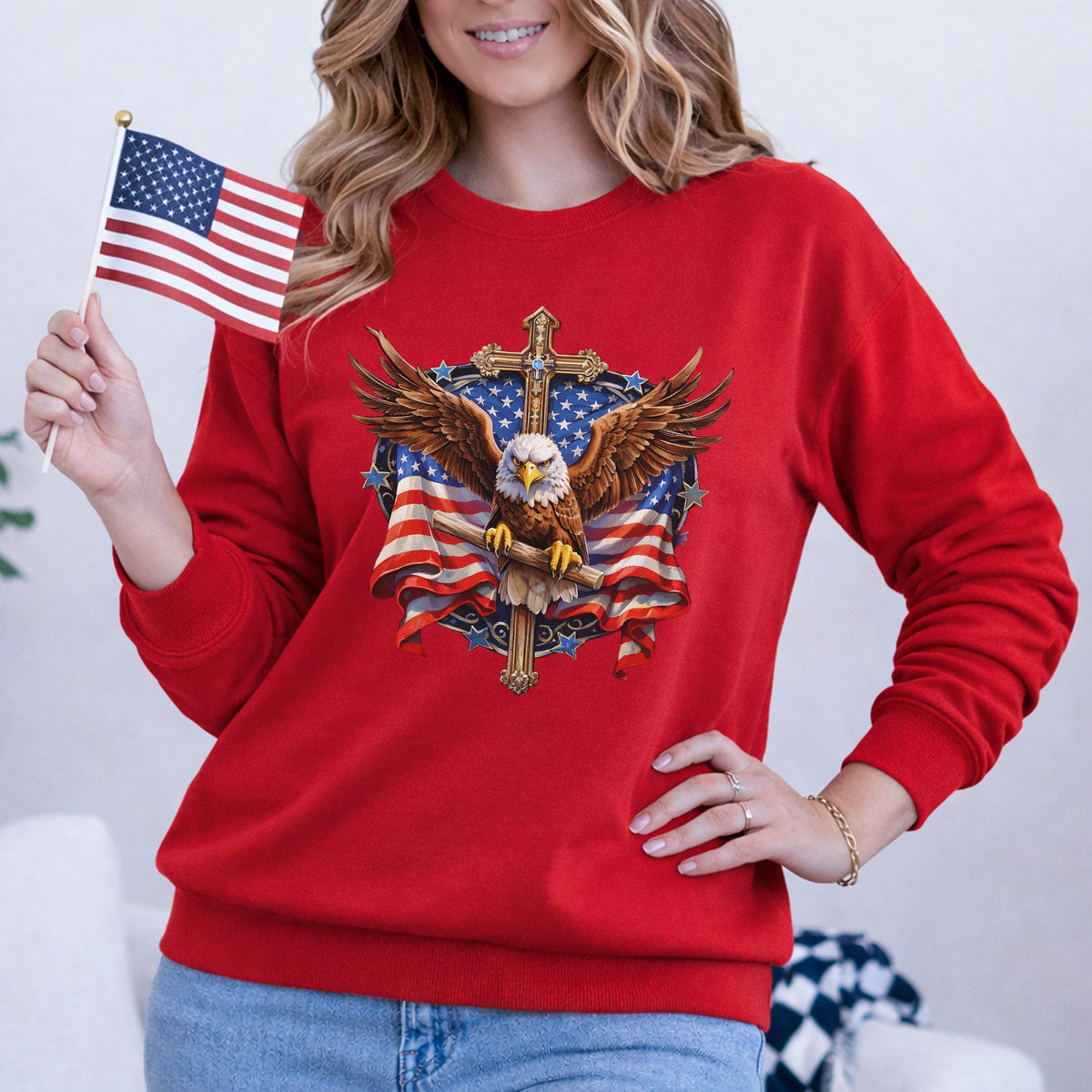 Eagle & Cross – Faith & Freedom – Unisex Tshirt Gildan / Tshirt Comfort / V-neck/ Hoodie / Sweatshirt