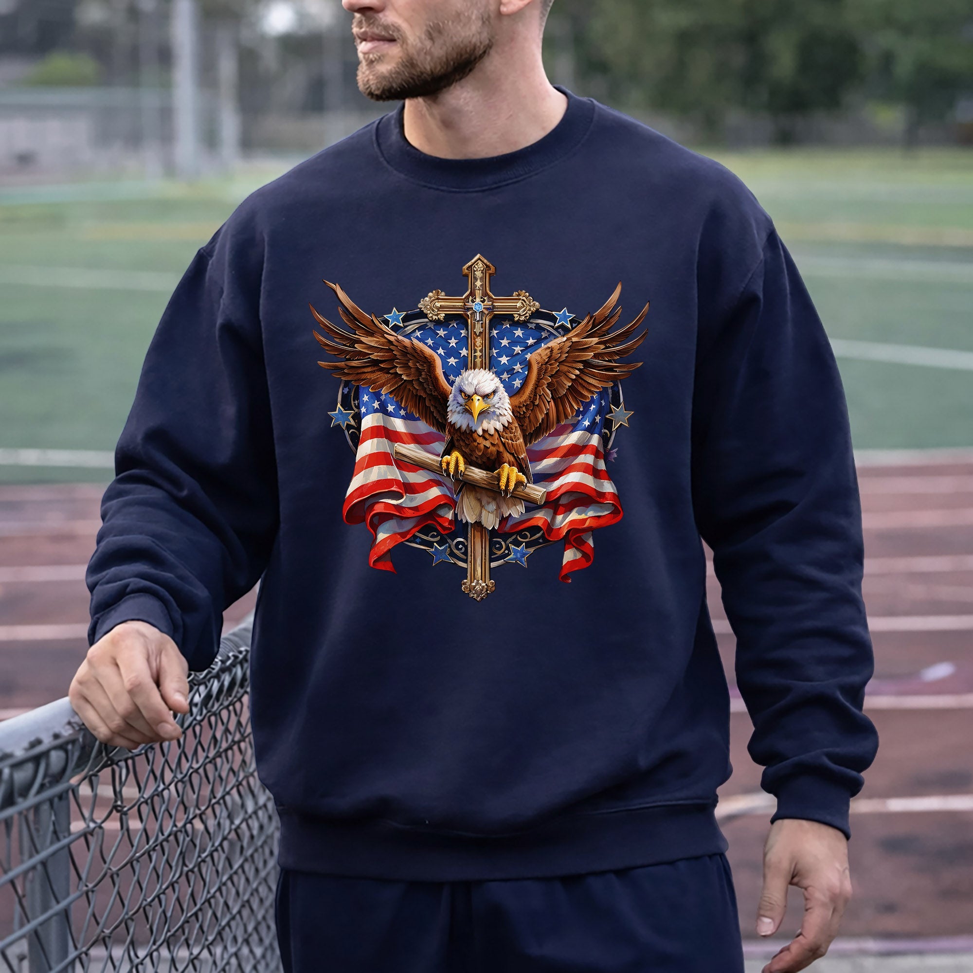 Eagle & Cross – Faith & Freedom – Unisex Tshirt Gildan / Tshirt Comfort / V-neck/ Hoodie / Sweatshirt