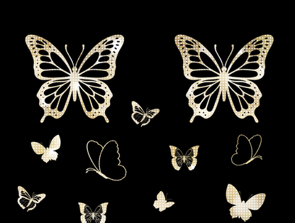 Butterfly Black Bling Diamond Tumbler 40oz - Sparkling Transformation Rhinestone Cup