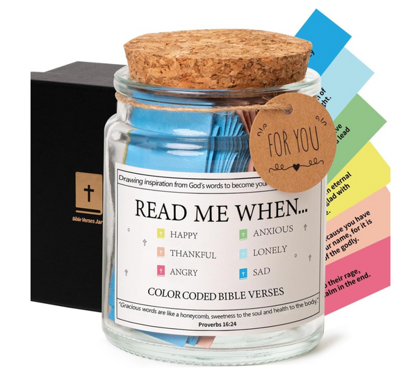 Bible Verse Jar Read Me When - Emotions & Feelings- Christian Gifts