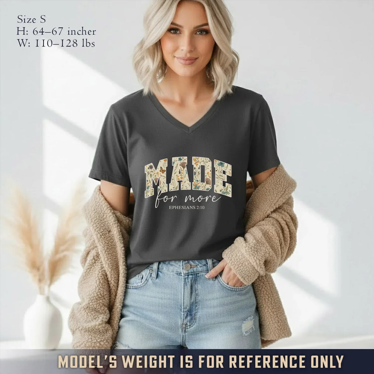 Made for more V-Neck Christian Shirt - Christian Pattern - Faith Guided Life