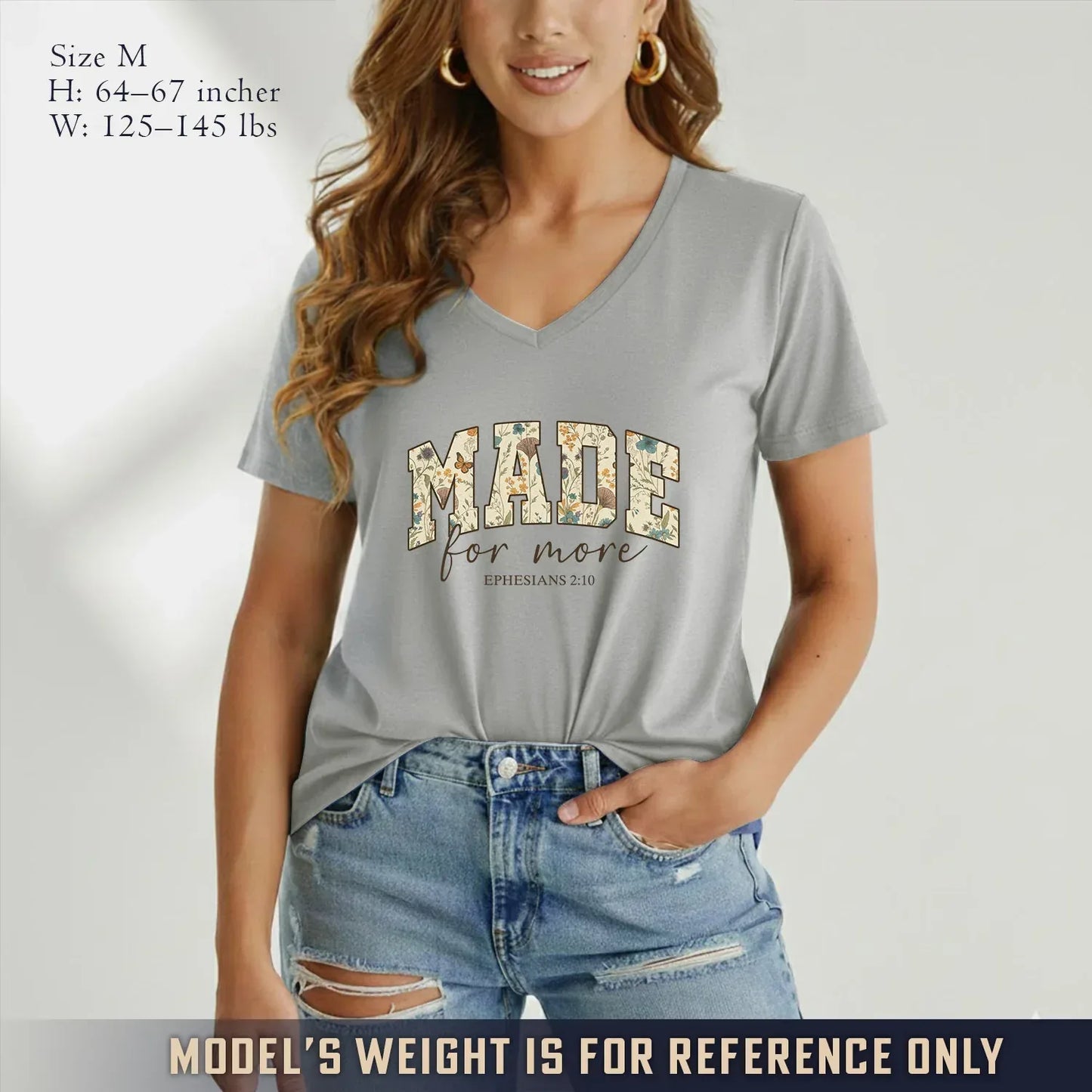 Made for more V-Neck Christian Shirt - Christian Pattern - Faith Guided Life