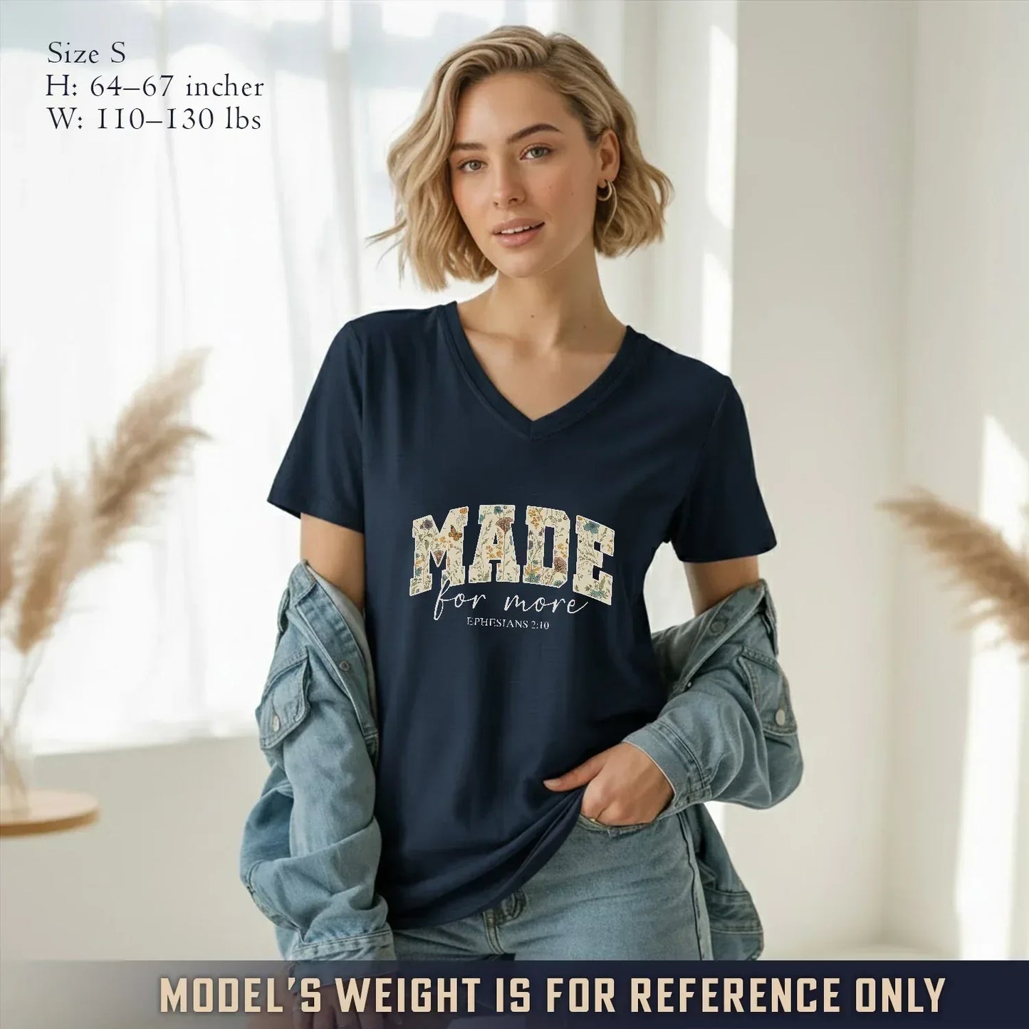 Made for more V-Neck Christian Shirt - Christian Pattern - Faith Guided Life