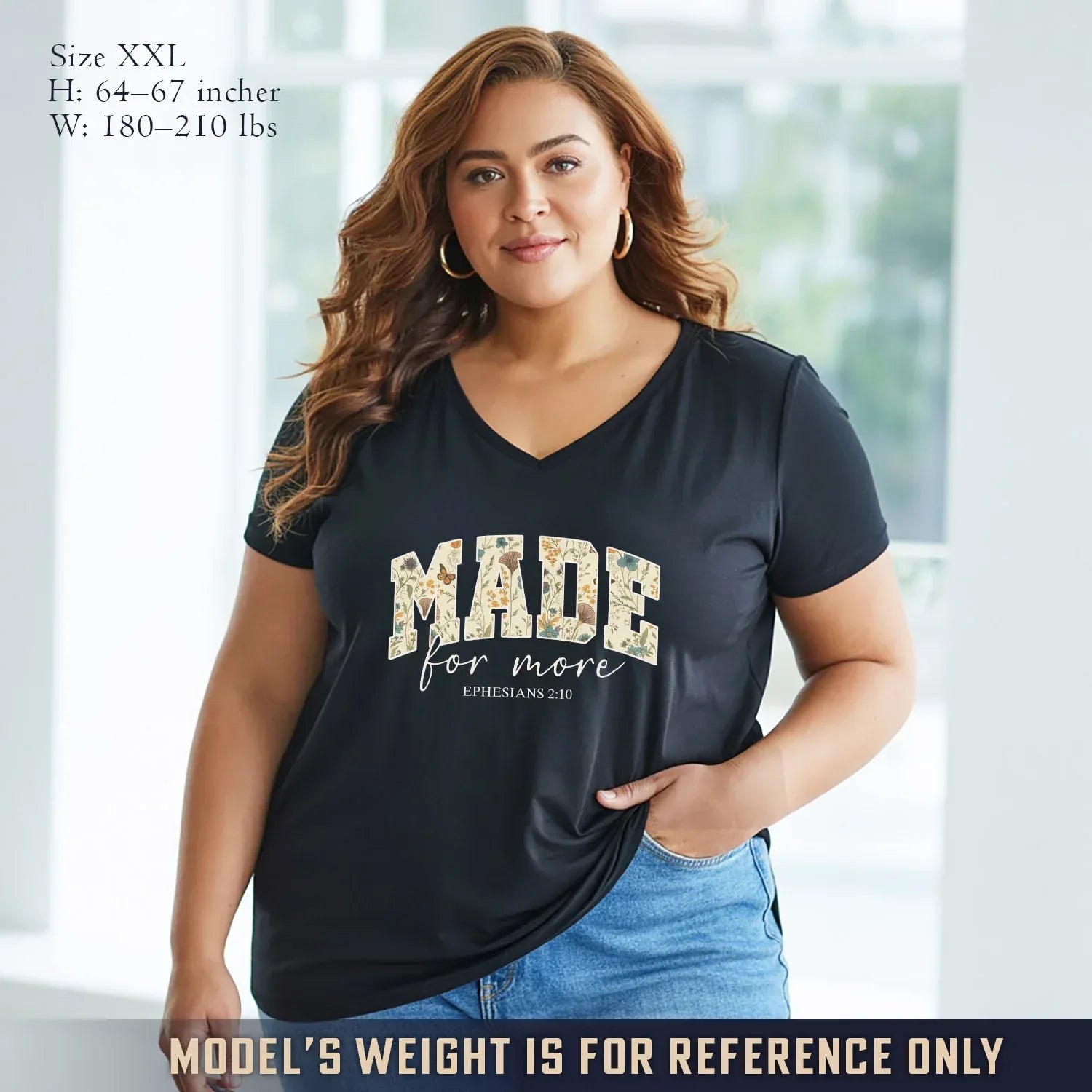 Made for more V-Neck Christian Shirt - Christian Pattern - Faith Guided Life