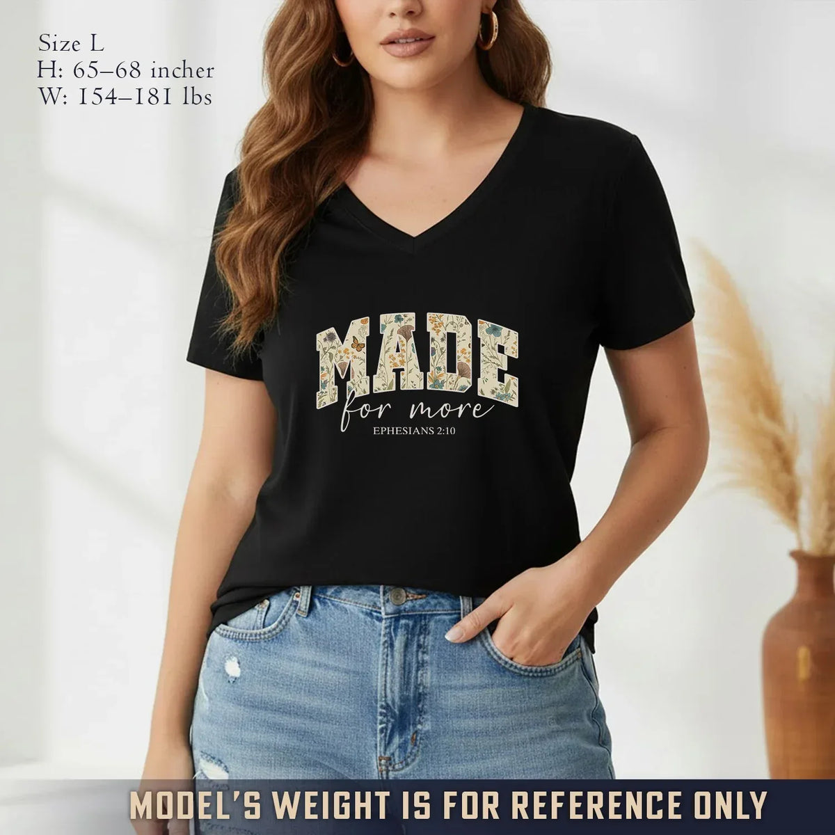 Made for more V-Neck Christian Shirt - Christian Pattern - Faith Guided Life