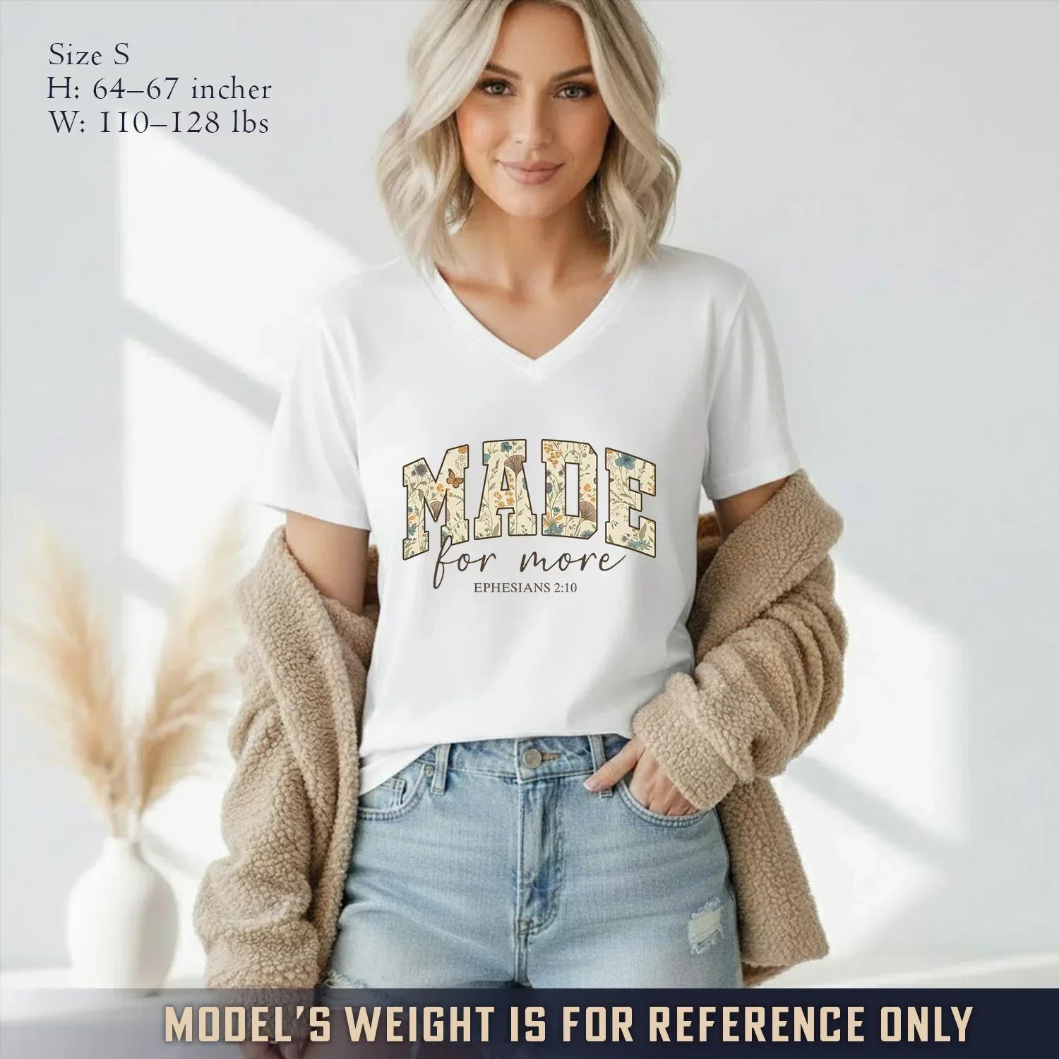 Made for more V-Neck Christian Shirt - Christian Pattern - Faith Guided Life