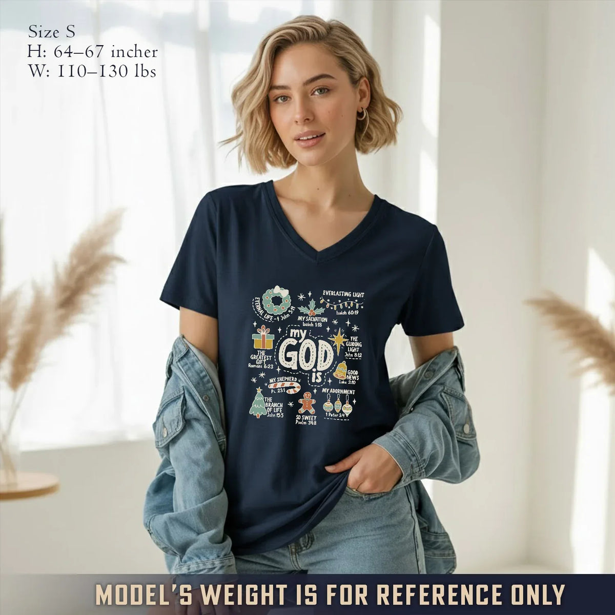 My God is V-Neck Christian Shirt - God says I Am - Faith Guided Life