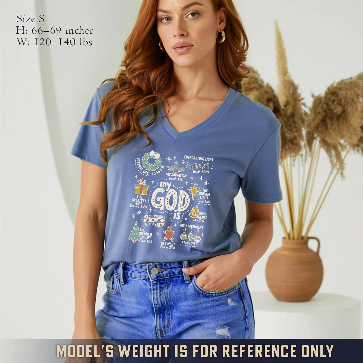 My God is V-Neck Christian Shirt - God says I Am - Faith Guided Life