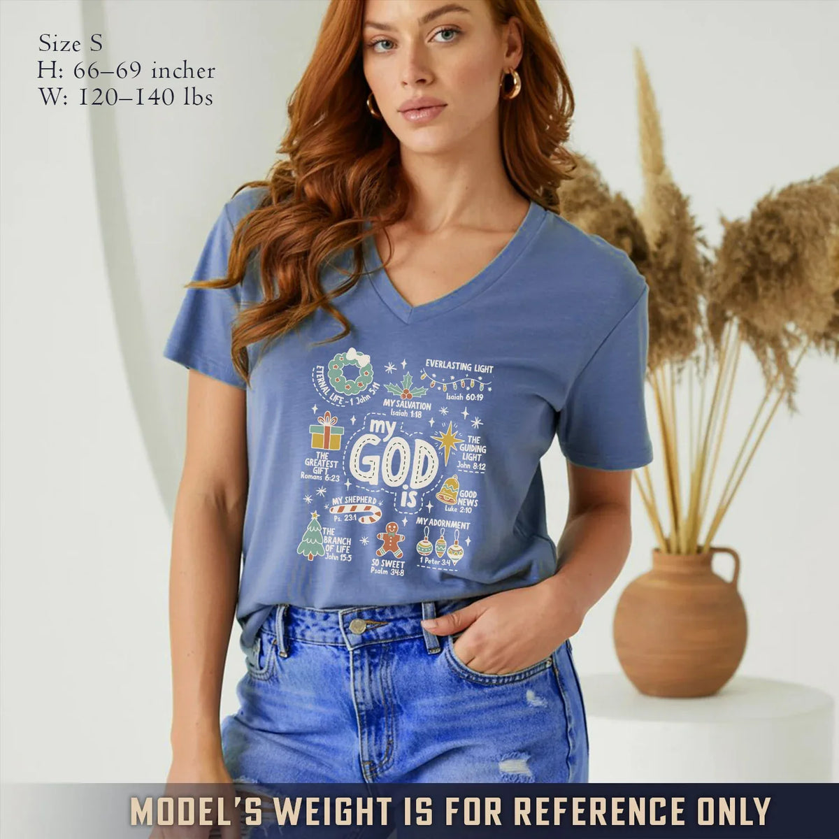 My God is V-Neck Christian Shirt - God says I Am - Faith Guided Life