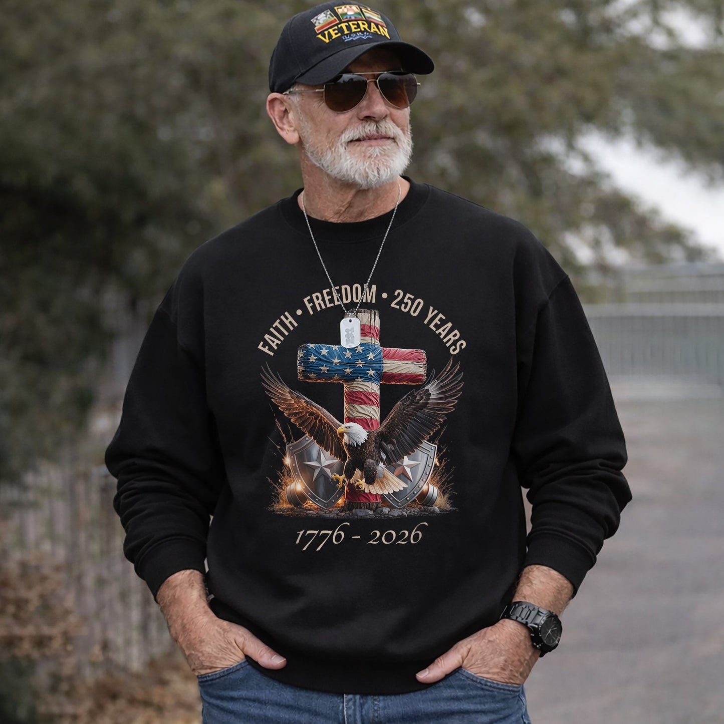 God And Country 250 Years – Faith & Freedom – Unisex Tshirt Gildan / Tshirt Comfort / V-neck/ Hoodie / Sweatshirt