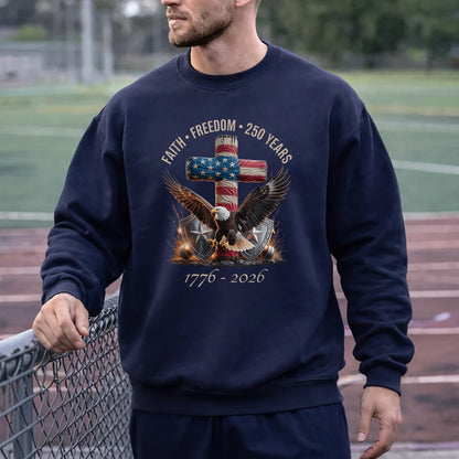 God And Country 250 Years – Faith & Freedom – Unisex Tshirt Gildan / Tshirt Comfort / V-neck/ Hoodie / Sweatshirt
