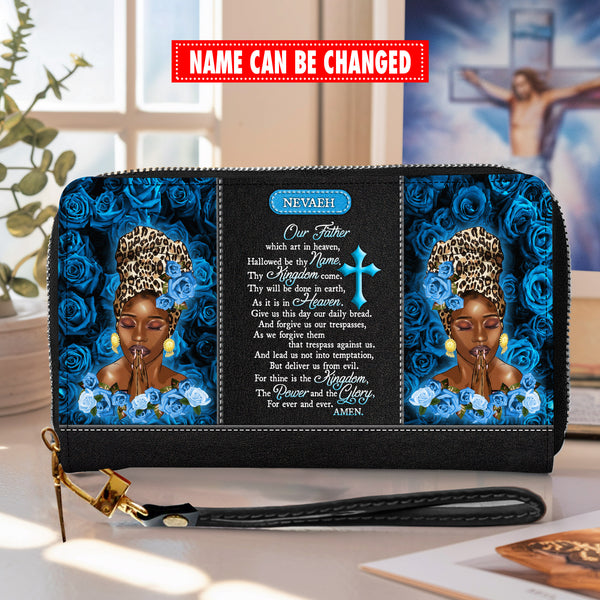 Our Father Which Art In Heaven - Personalized Wallet Woman - Custom Wallet - Zipper Wallet - EBV19