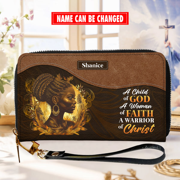 A Child Of God A Woman - Personalized Wallet Woman - Custom Wallet - Zipper Wallet - N02