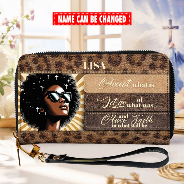 Have and Faith - Personalized Wallet Woman - Custom Wallet - Zipper Wallet - N03