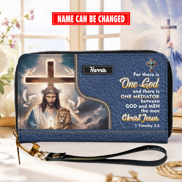 For There Is One God - Personalized Wallet Woman - Custom Wallet - Zipper Wallet - T8-01