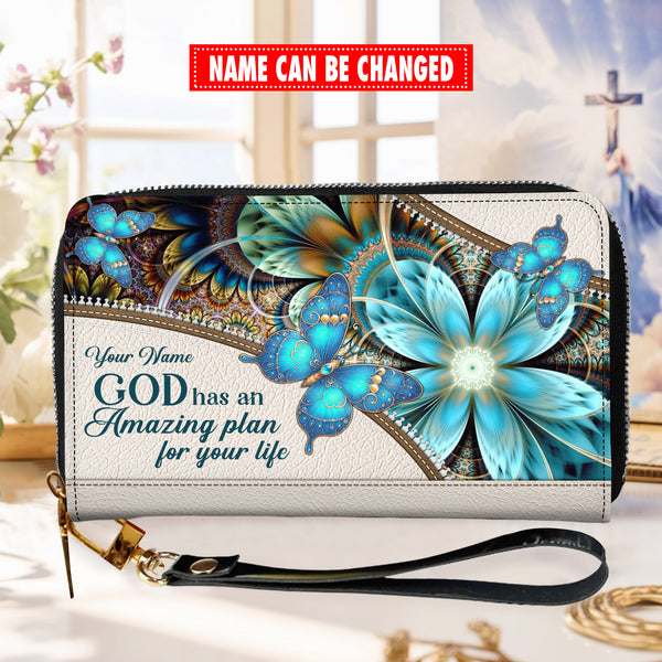 God Has An Amazing Plan For Your Life  - Personalized Wallet Woman - Custom Wallet - Zipper Wallet - T8-07