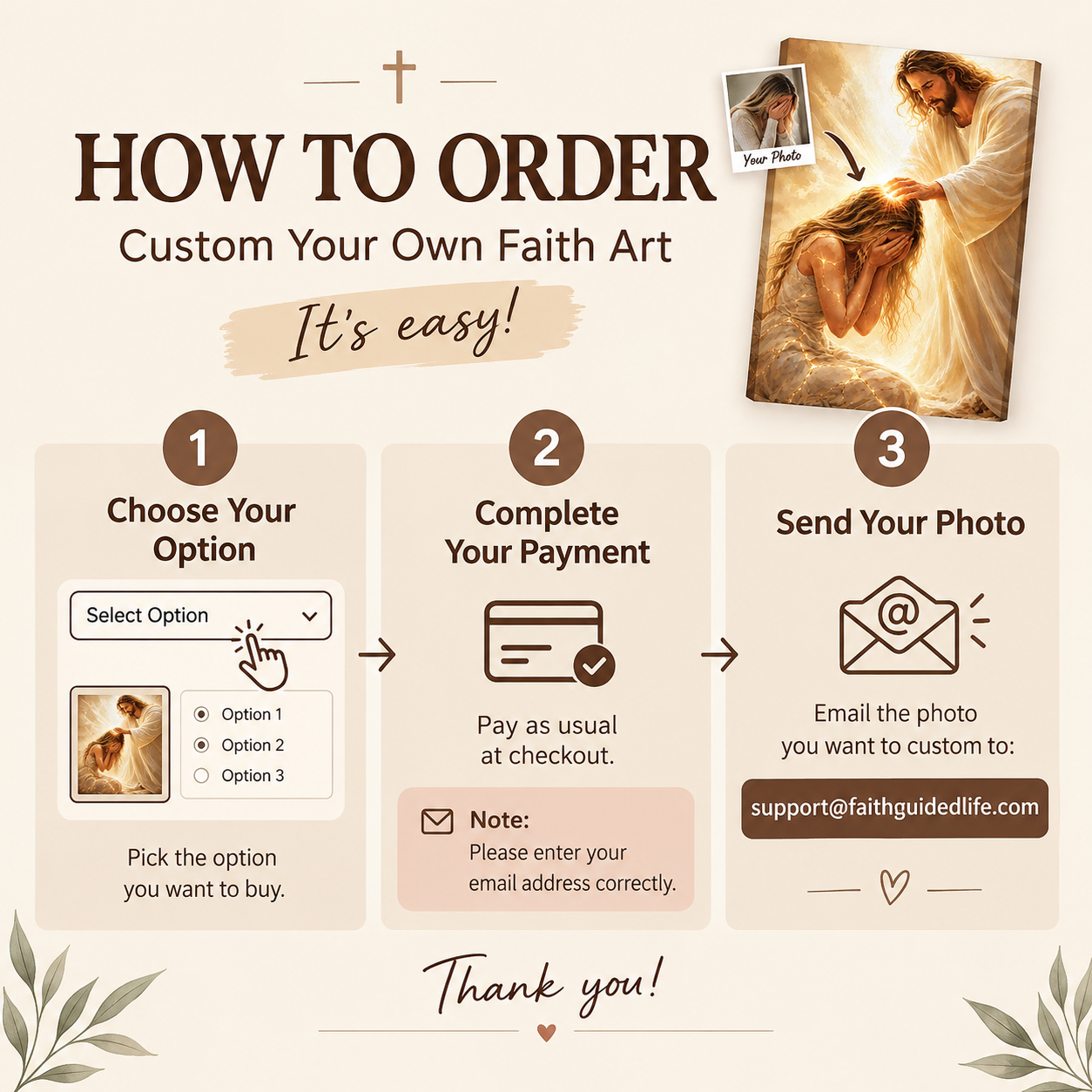 [CUSTOM PHOTO] Jesus Christ Healing Prayer Sacred Light Christian Wall Art Poster/Canvas