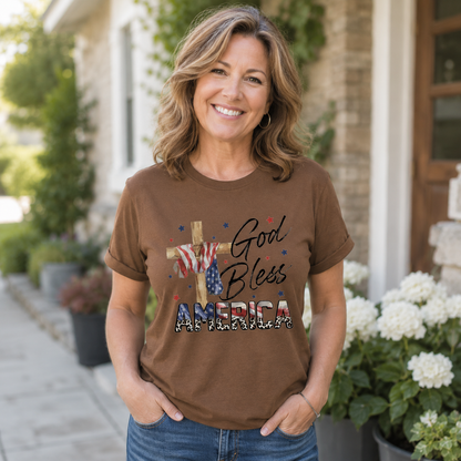 God Bless America Cross Flag – Unisex Tshirt / Hoodie / Sweatshirt
