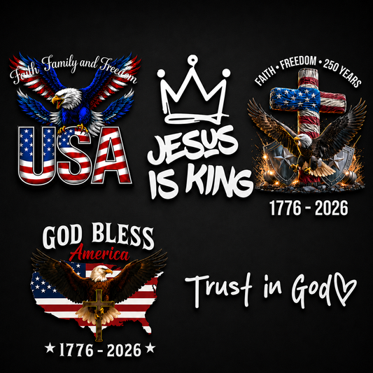 [NEW] Christian Patriot Spirit – 250 Years of Faith & Freedom Decals
