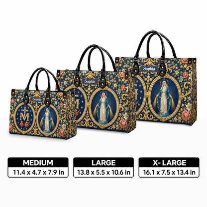 Personalized Virgin Mary Catholic Handbag – Twill Faux Leather & PU Leather