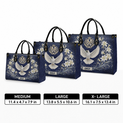 Personalized Holy Spirit Dove Christian Handbag – Twill Faux Leather & PU Leather