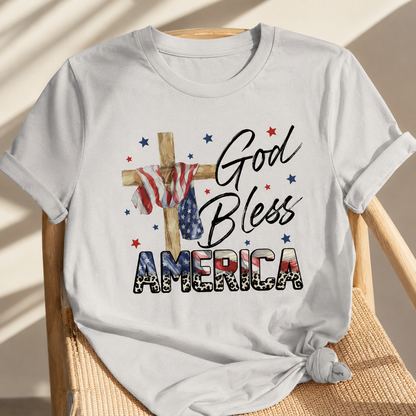 God Bless America Cross Flag – Unisex Tshirt / Hoodie / Sweatshirt