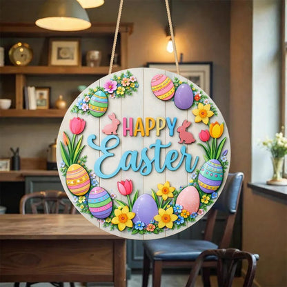Happy Easter Wooden Door Hanger