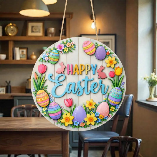 Happy Easter Wooden Door Hanger