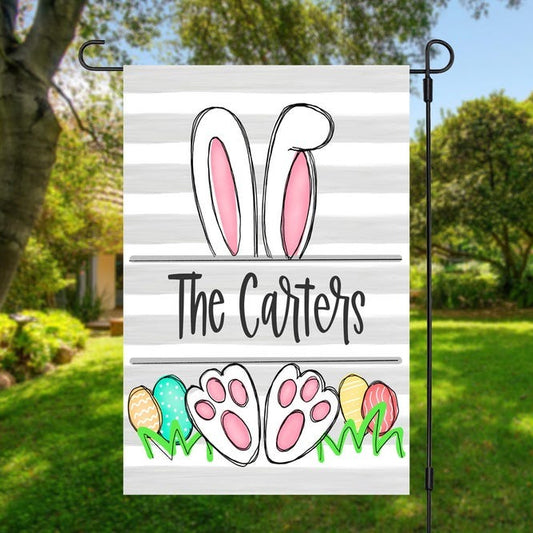 Personalized Easter Garden Flag – Custom Family Name Christian Spring Outdoor Decor