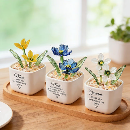 Custom Birth Flower Glass Pot – Christian Bible Verse Gift, Personalized Birth Month