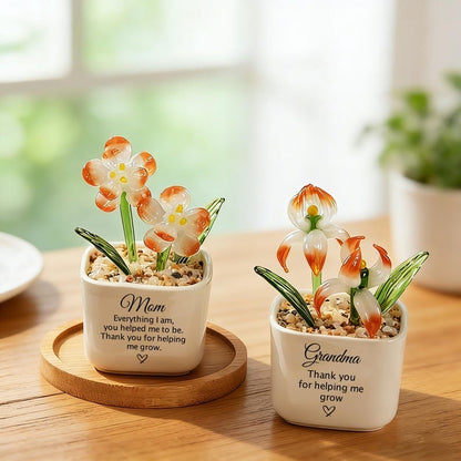 Custom Birth Flower Glass Pot – Christian Bible Verse Gift, Personalized Birth Month