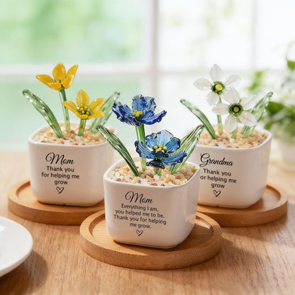 Custom Birth Flower Glass Pot – Christian Bible Verse Gift, Personalized Birth Month